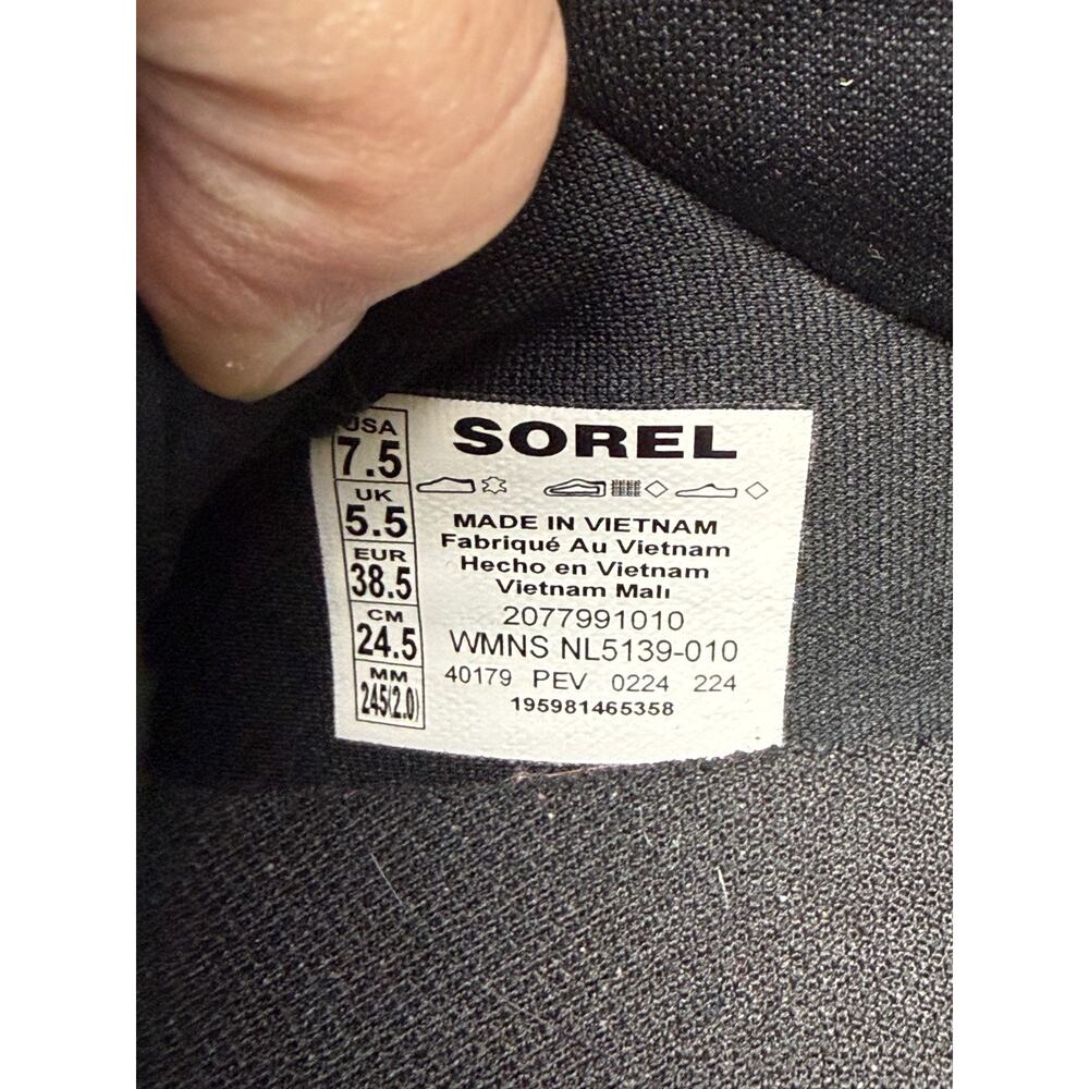 Sorel Ona Ave Low Womens Shoes Sz 7.5 Black Waterproof Platform Lace Up Sneakers - Picture 8 of 9